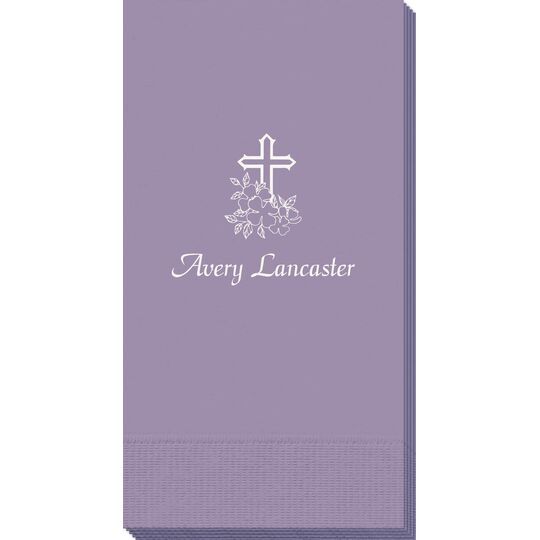 Floral Cross Guest Towels